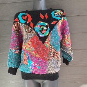 Vintage MarieaKim Grannycore sweater with Batwing Sleeves
